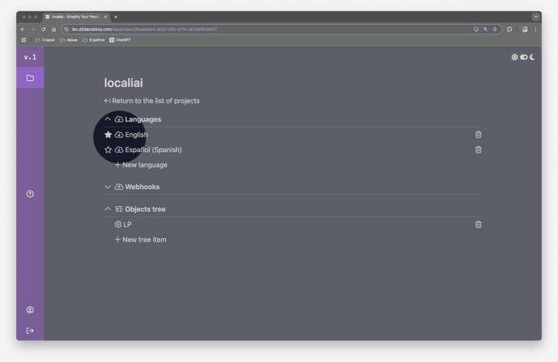 Exporting locales in localiai
